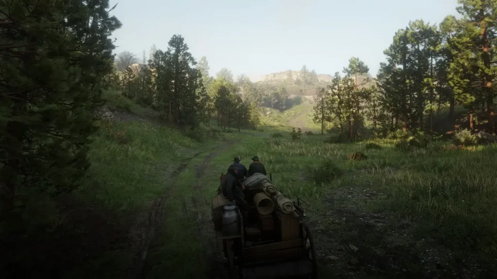 Red Dead Redemption 2 environment showing realistic lighting and atmospheric detail in open world
